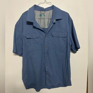 Casual Blue Button-Down Shirt for Men